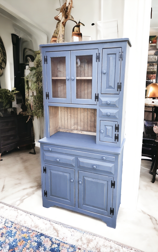 Handmade Solid Wood Hoosier Hutch, Rustic Kitchen Hutch, Farmhouse Cupboard, Vintage Organizer, Country Decor