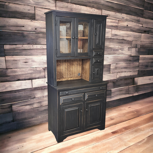 Farmhouse Hoosier Hutch: Rustic Kitchen Cupboard, Storage Cabinet & Country Dining Decor - Free Shipping