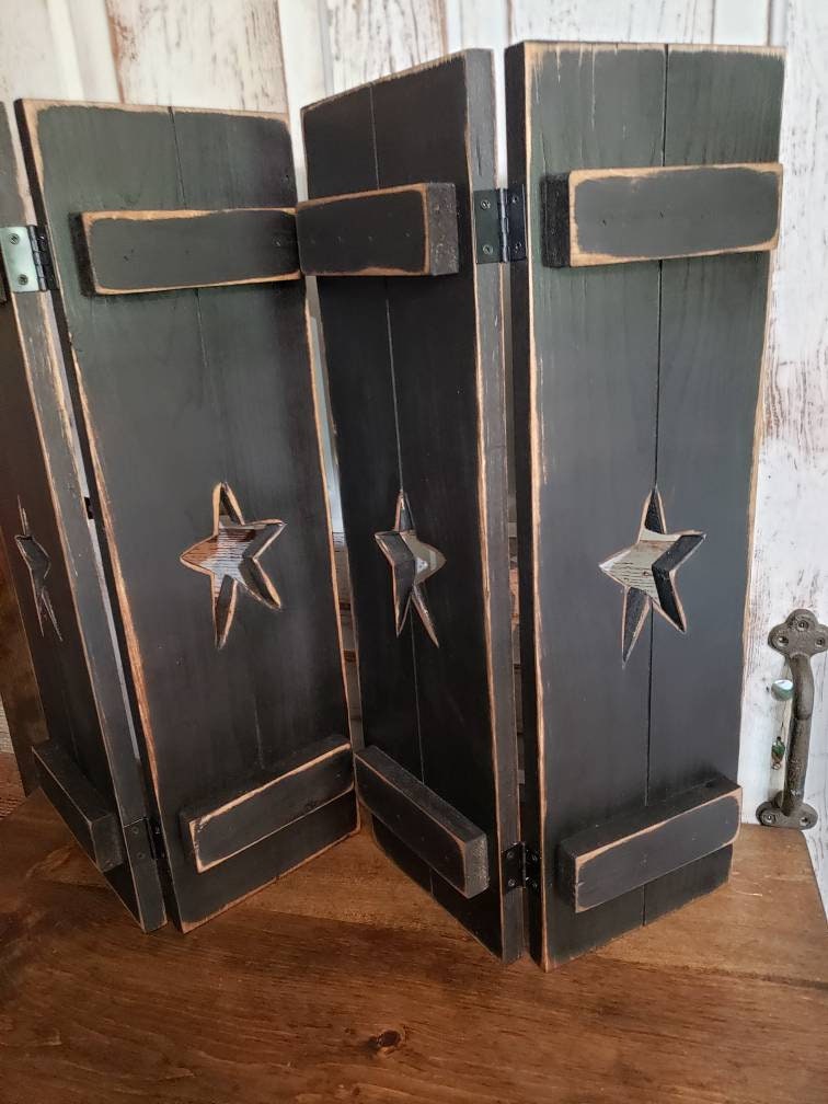 Handmade Rustic Standing Shutters, Vintage Wood Window Shutters, Farmhouse Decor