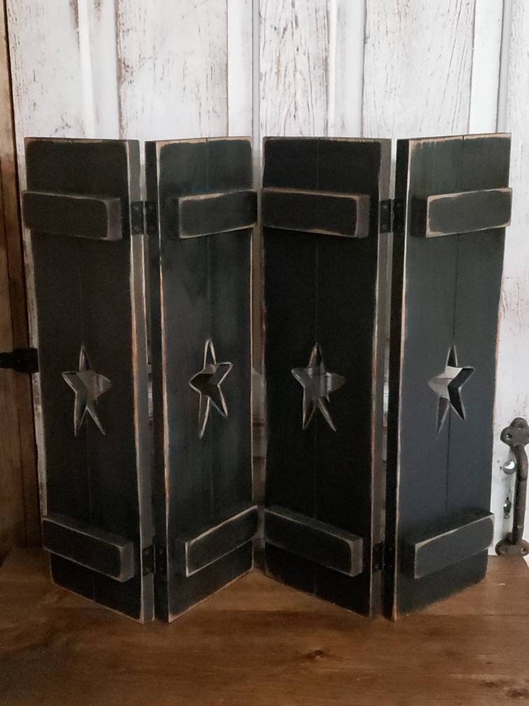 Handmade Rustic Standing Shutters, Vintage Wood Window Shutters, Farmhouse Decor