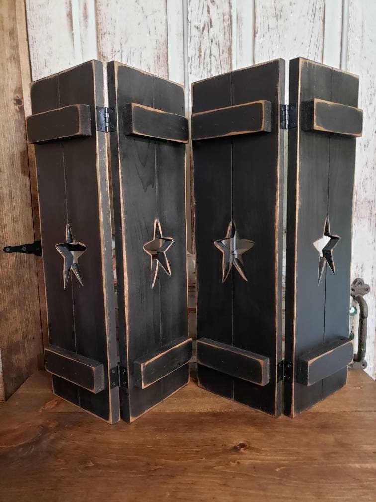 Handmade Rustic Standing Shutters, Vintage Wood Window Shutters, Farmhouse Decor