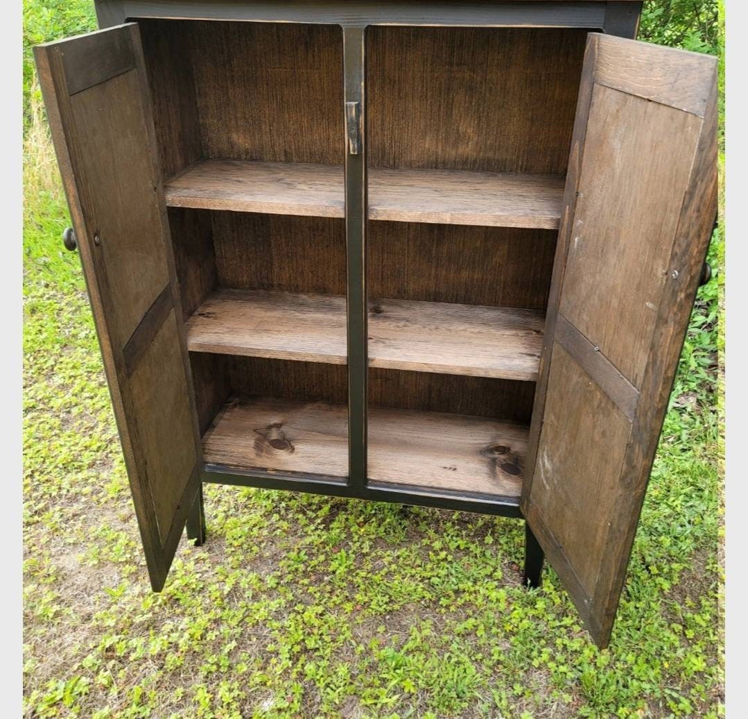 Primitive pie safe cabinet Rustic cupboard