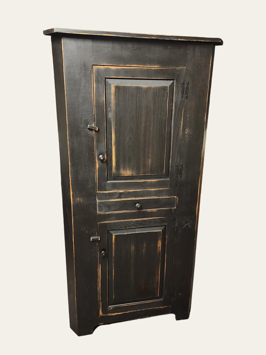 Rustic corner hutch, Farmhouse  cupboard , primitive hutch, handmade