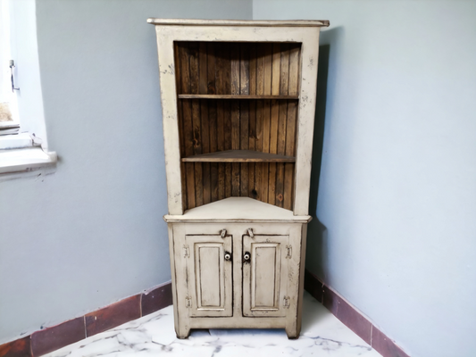 Handmade Rustic Wood Corner Hutch, Farmhouse Decor, Storage Cabinet, Country Kitchen Furniture