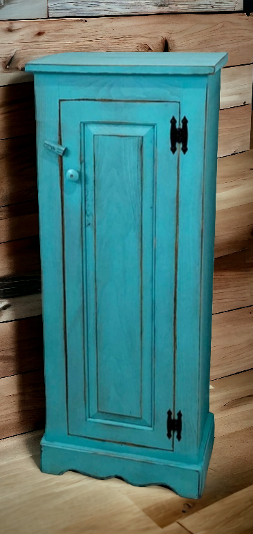 Rustic Turquoise Jelly Cabinet, Vintage Storage Organizer, Farmhouse Furniture, Distressed Cupboard, Kitchen Decor