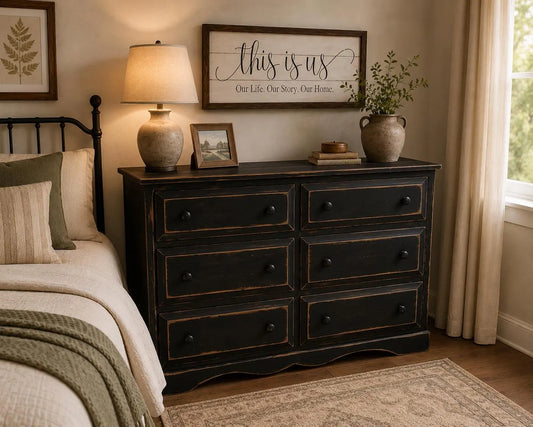 Rustic style Dresser with six drawers / handmade furniture