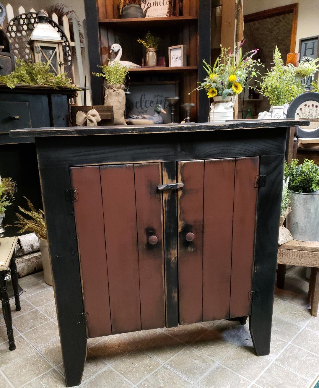 Primitive Jelly Cabinet  / Rustic cabinet cabinet  / Pantry cupboard
