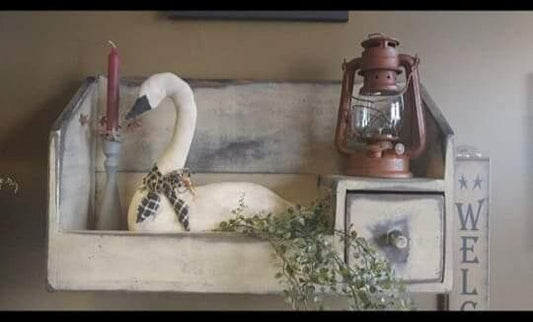 Primitive bowl rack, farmhouse wall decor, shelf