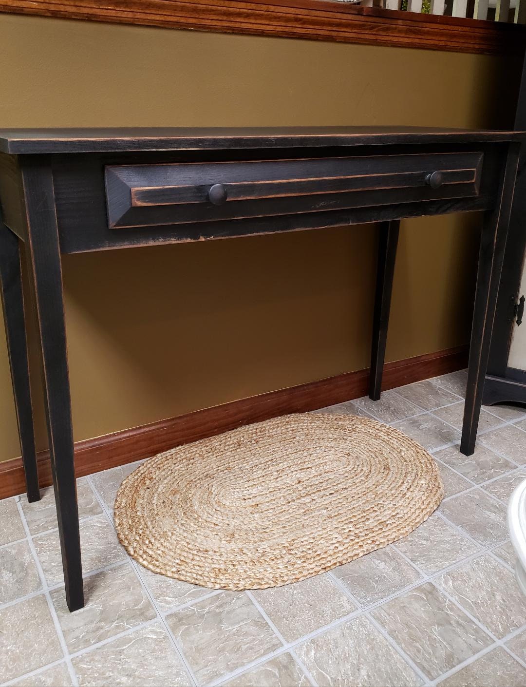 Rustic sofa table desk with drawer