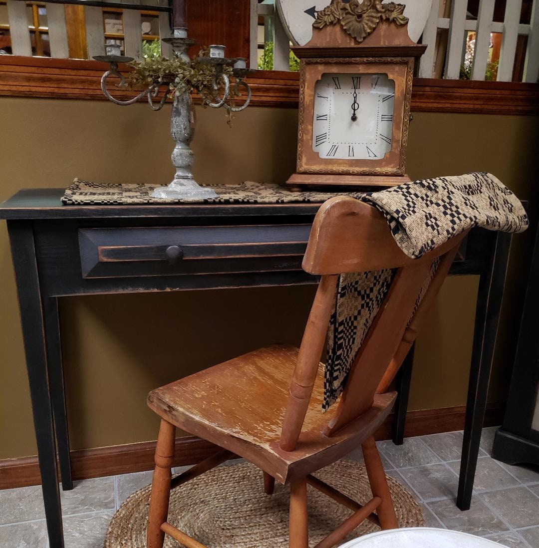 Rustic sofa table desk with drawer