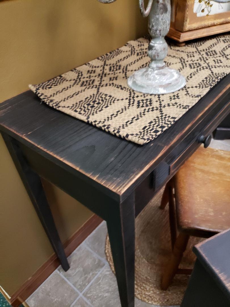 Rustic sofa table desk with drawer