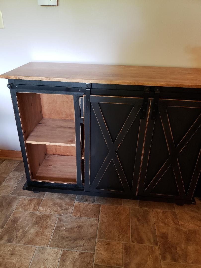 Rustic wooden buffet cabinet / tv entertainment stand /  Farmhouse buffet server