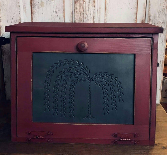 Rustic bread box with tin door / breadbox/ willow tree bread box / christianfredricks handmade