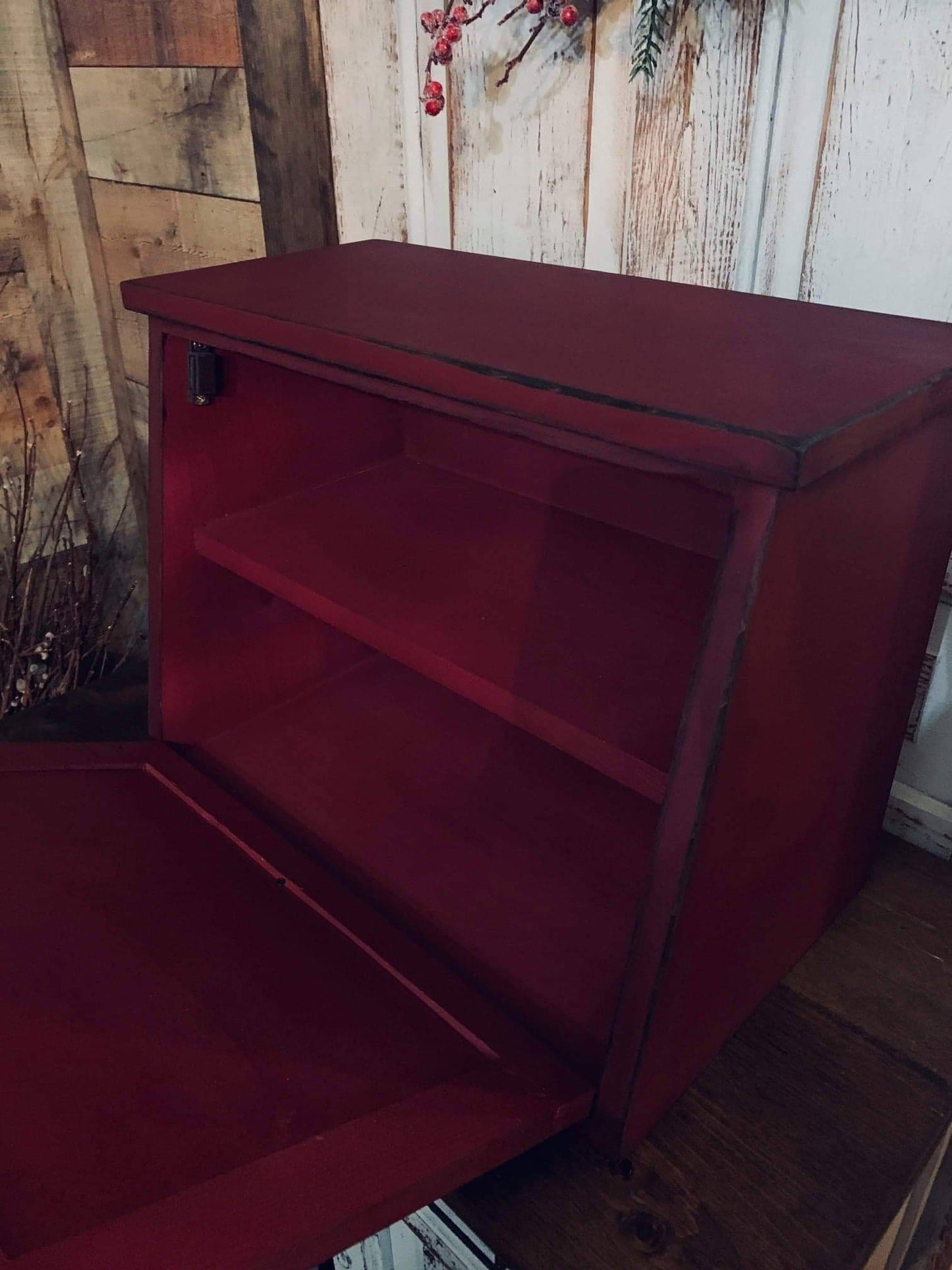 Rustic breadbox  counter top storage