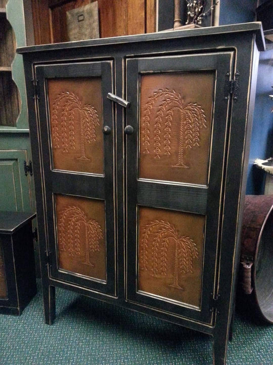 Primitive tin door cabinet, Rustic pie safe cabinet, Farmhouse furniture and pie cabinets