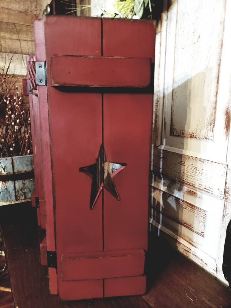 Primitive star shutters, window decor, rustic star shutters