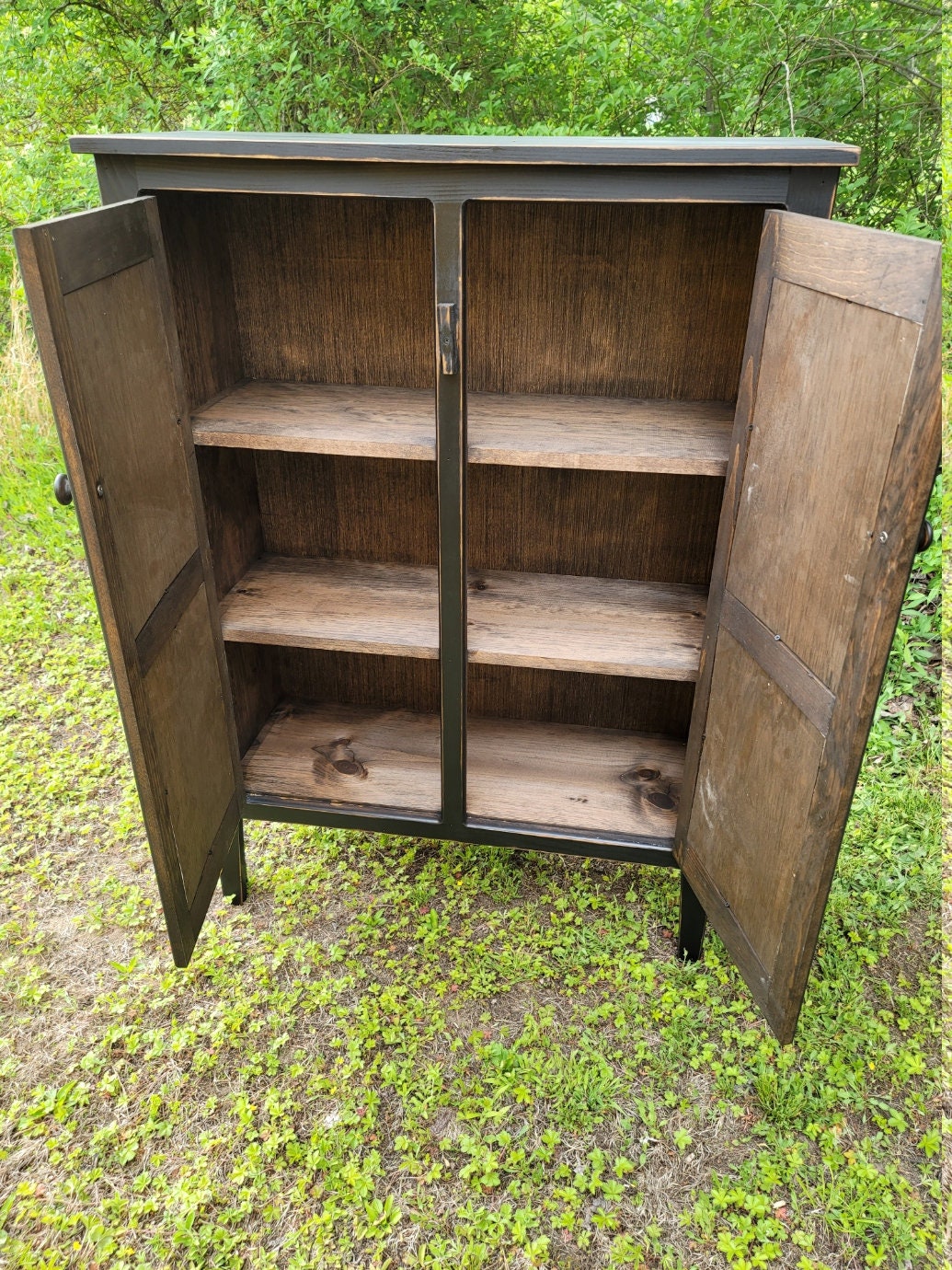 Primitive tin door cabinet/ Double door pie safe/ Farmhouse style cabinet /Country punched tin cabinet /Vintage cabinet