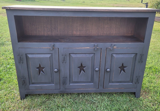 Rustic buffet cabinet, primitive entertainment stand