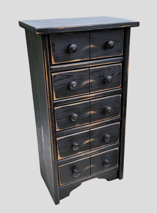 Handmade Wood Apothecary Cabinet, 5 Drawer Storage Organizer, Rustic Home Decor